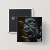 Koel met scheurtje vierkante button 5,1 cm (Voorkant /achterkant)