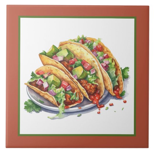 koel Mexicaans eten thuis Zakelijk crafting Tegeltje (Voorkant)