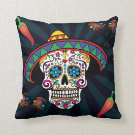 Koel Mexicaans suikerschedel kussen