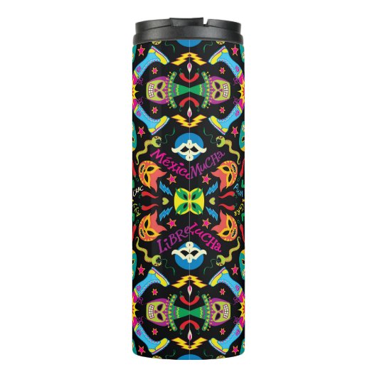 Koel Mexicaanse worstelaars klaar om te vechten en Thermosbeker (Achterkant)