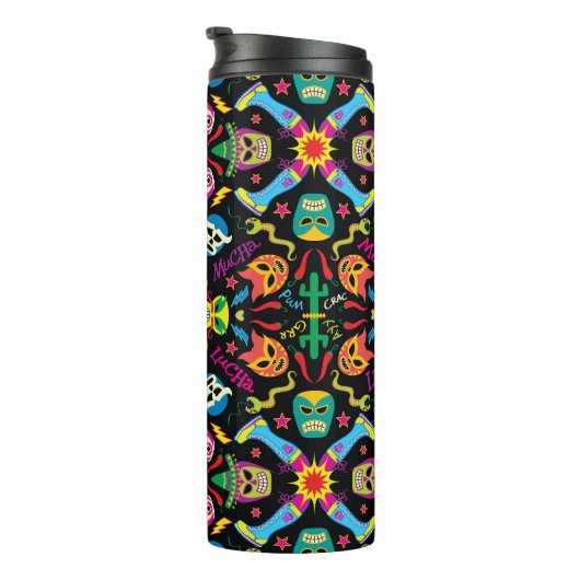 Koel Mexicaanse worstelaars klaar om te vechten en Thermosbeker (Geroteerd rechts)