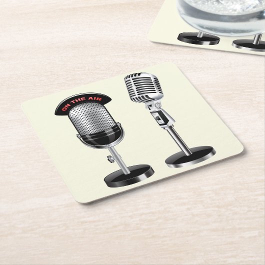 Koel  microfoons kartonnen onderzetters (Schuin)