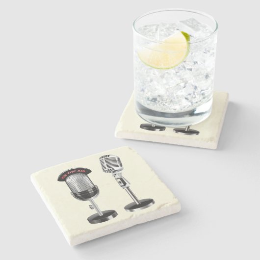 Koel  microfoons stenen onderzetter (Zijkant)