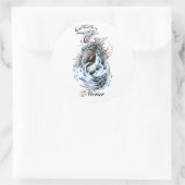 Koel middeleeuws water groene draak tattoo ronde sticker (Tas)