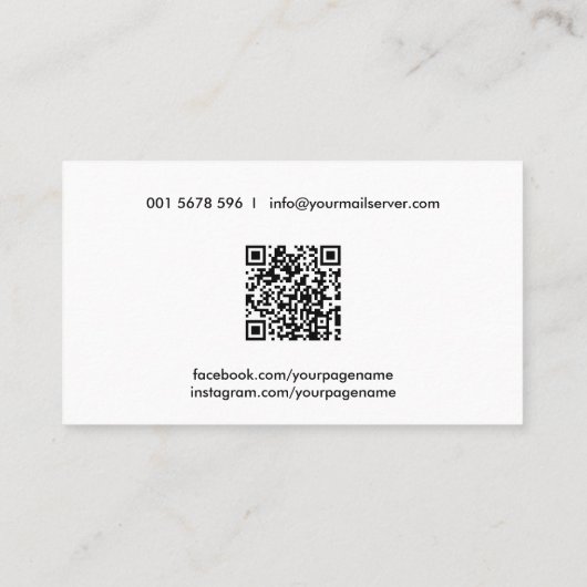 Koel minimale fitnesstrainer visitekaartje (Achterkant)