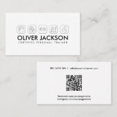 Koel minimale fitnesstrainer visitekaartje (Voorkant / Achterkant)