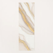Koel Minimalistisch Beige Goud Marmer Yogamat (Voorkant)