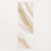 Koel Minimalistisch Beige Goud Marmer Yogamat (Achterkant)