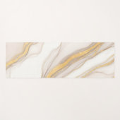 Koel Minimalistisch Beige Goud Marmer Yogamat (Voorkant (horizontaal))