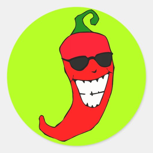 Koel Mister Red Hot Pepper Ronde Sticker (Voorkant)