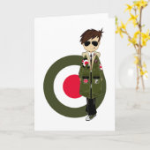 Koel Mod. in Parka en Zonnebril Kaart (Gele Bloem)