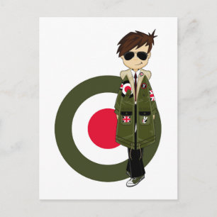 Koel Mod in Parka en zonnebrillen Briefkaart