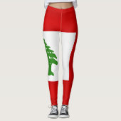 Koel Mode Libanese vlag Leggings (Voorkant)