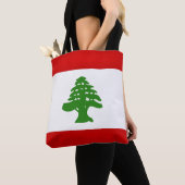 Koel Mode Libanese vlag Tote Bag (Dichtbij)