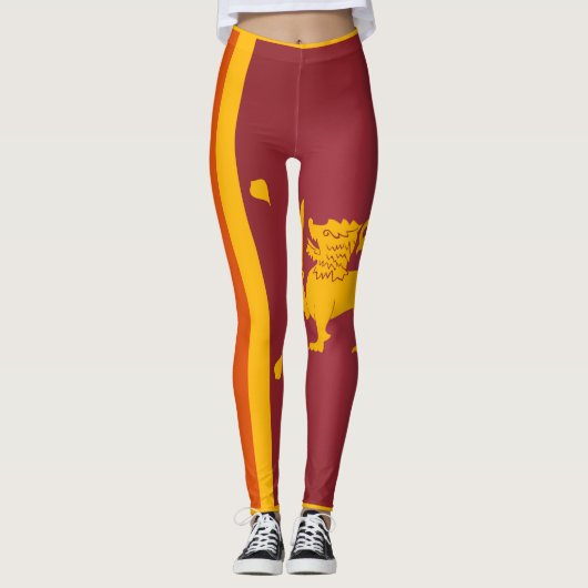 Koel Mode van de vlag van Sri Lanka Leggings (Voorkant)