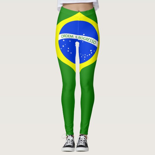 Koel Mode vlag Brazilië Leggings (Voorkant)