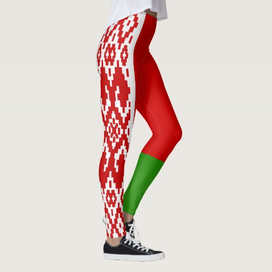 Koel Mode Wit-Rusland vlag Leggings (Rechts)