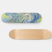 Koel Modern Abstract Blauw Persoonlijk Skateboard (Horizontaal)