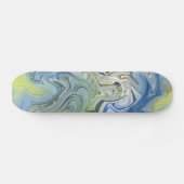 Koel Modern Abstract Blauw Persoonlijk Skateboard (Horizontaal)