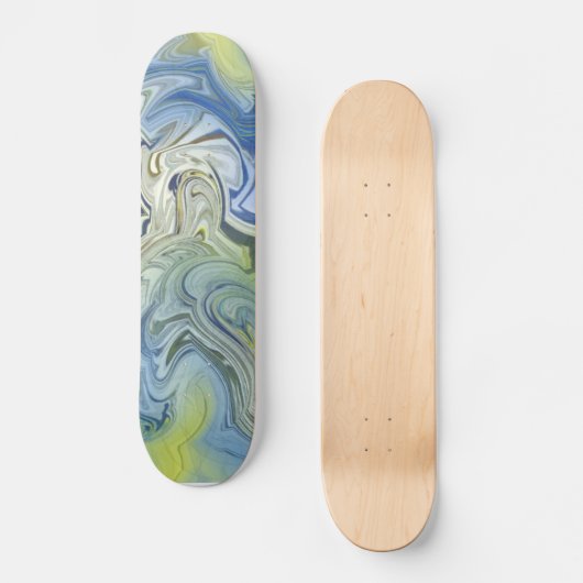 Koel Modern Abstract Blauw Persoonlijk Skateboard (Voorkant)