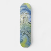 Koel Modern Abstract Blauw Persoonlijk Skateboard (Voorkant)