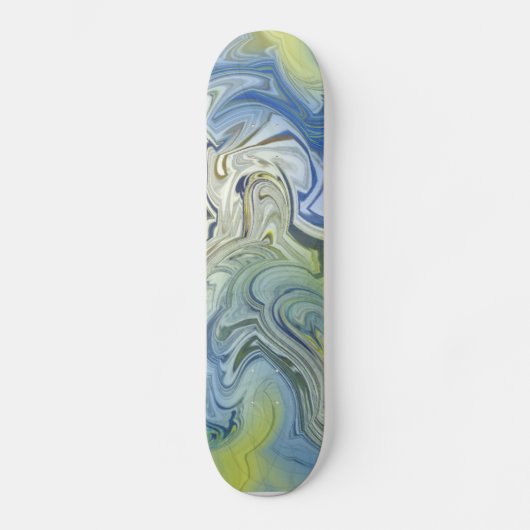 Koel Modern Abstract Blauw Persoonlijk Skateboard (Voorkant)