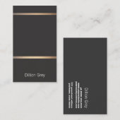 Koel Modern Black en Gold Minimalistisch Visitekaartje (Voorkant / Achterkant)