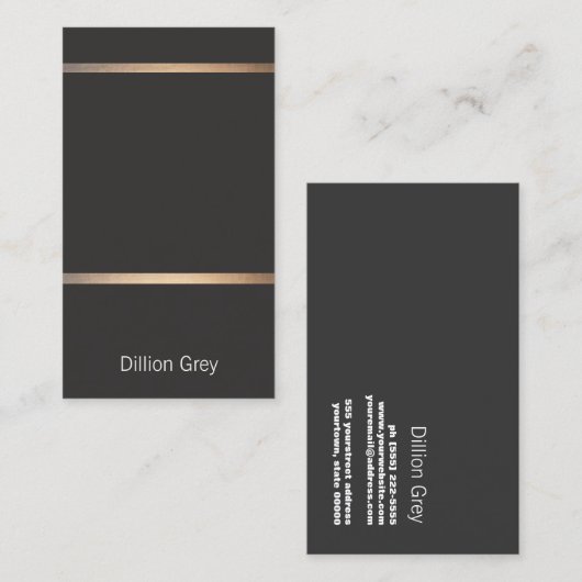 Koel Modern Black en Gold Minimalistisch Visitekaartje (Voorkant / Achterkant)