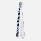 Koel modern blauw mozaïekpatroon stropdas (Achterkant)