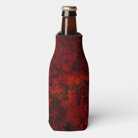 Koel, modern bloemenpatroon flesjeskoeler (Fles Voorkant)