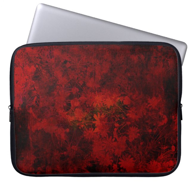 Koel, modern bloemenpatroon laptop sleeve (Voorkant)