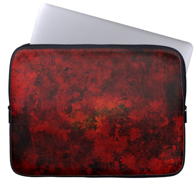 Koel, modern bloemenpatroon laptop sleeve (Voorkant)