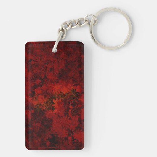 Koel, modern bloemenpatroon sleutelhanger (achterkant)