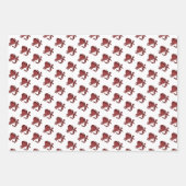 koel modern bloemenrood patroon inpakpapier vel (Voorkant 3)