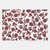 koel modern bloemenrood patroon inpakpapier vel (Voorkant)