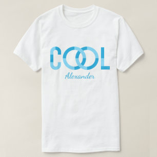 Koel   Modern Blue Typography Name Gepersonaliseer T-shirt