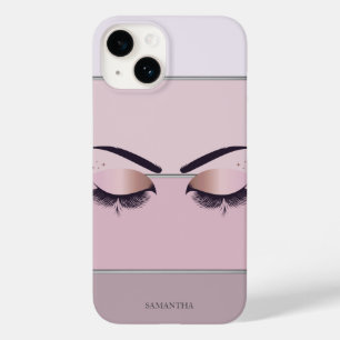 Koel modern chique gestreept, wimpers  Case-Mate iPhone 14 hoesje