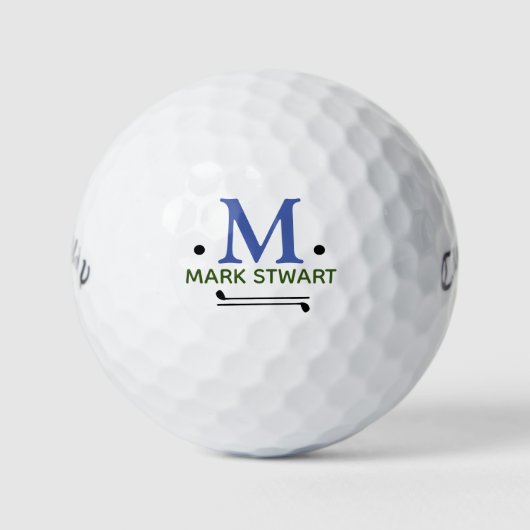 Koel Modern Eenvoudig Monogram Golfballen (Voorkant)