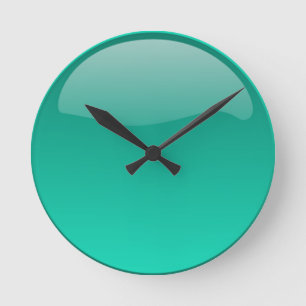 Koel modern elegant zeegroene ombrepatroon ronde klok