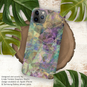 Koel modern funky retro polygoon mozaïek kunstpatr iPhone 15 mini hoesje