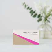 Koel Modern Hot Pink Abstract geometrisch Visitekaartje (Staand voorkant)