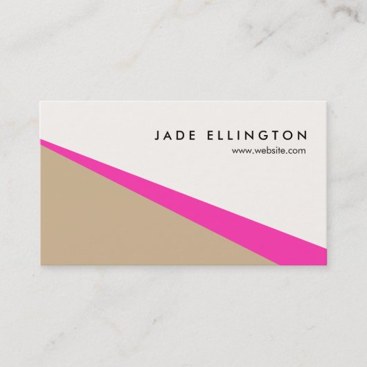 Koel Modern Hot Pink Abstract geometrisch Visitekaartje (Voorkant)