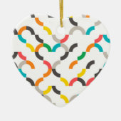 Koel, modern, kleurrijk, trendy cirkelvormig keramisch ornament (Voorkant)