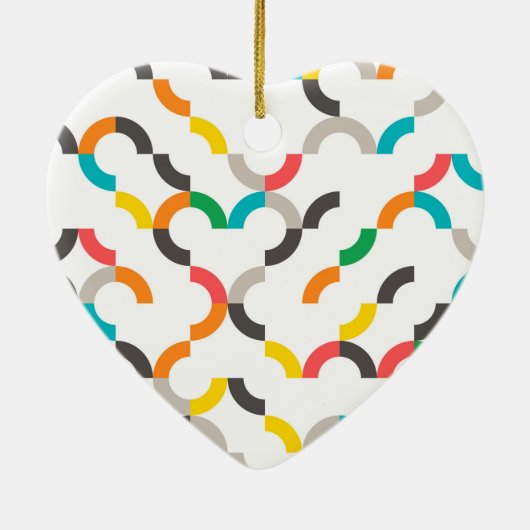 Koel, modern, kleurrijk, trendy cirkelvormig keramisch ornament (Achterkant)