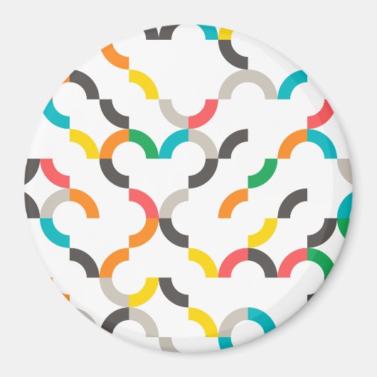 Koel, modern, kleurrijk, trendy cirkelvormig magneet (Voorkant)