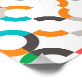 Koel, modern, kleurrijk, trendy cirkelvormig poster (Hoek)