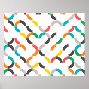 Koel, modern, kleurrijk, trendy cirkelvormig poster
