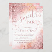 Koel, modern, luxe roos goud, zoet 16 kaart (Voorkant / Achterkant)