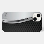 Koel modern metalachtig zilver zwart   Case-Mate iPhone case (Achterkant (horizontaal))