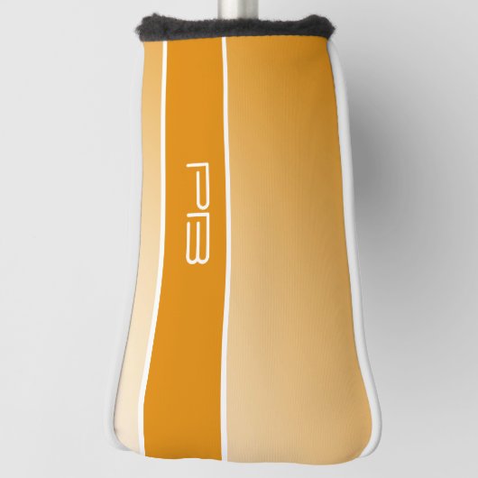 Koel Modern Minimalist Initialen Gradiënt Sinaasap Golfheadcover (Draai 90)